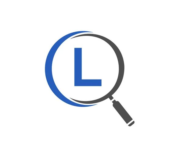 Lupa Letra Conceito Logotipo Pesquisa Carta Inicial Lupa Design Logotipo —  Vetores de Stock