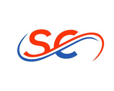 SC Finansal, Geliştirme, Yatırım, Gayrimenkul ve Yönetim Şirketi Vektör Şablonu logosu. SC Harf Bağlantılı İş Logosu. SC Logo Tasarımı