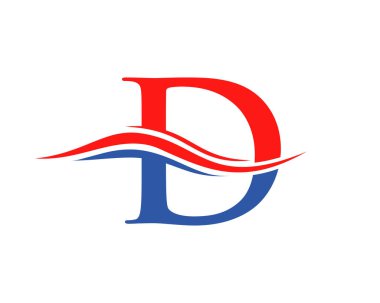 İlk D logosu tasarımı. Monogram D Logo Şablonu. Lüks markalaşma için D logosu