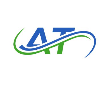 AT Mektup Bağlantılı İş Logosu. AT Logo Tasarımı. AT Finansal, Geliştirme, Yatırım, Gayrimenkul ve Yönetim Şirketi Vektör Şablonu logosu Tasarımı
