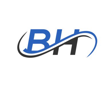 BH Mektup Bağlantılı İş Logosu. BH Logo Tasarımı. BH Mali, Kalkınma, Yatırım, Gayrimenkul ve Yönetim Şirketi Vektör Şablonu logosu Tasarımı