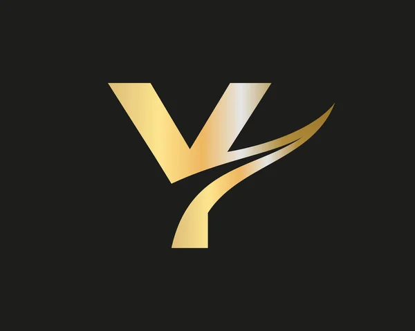 Y标志设计模板 具有创意的现代商业字体的初始Y字母标志 — 图库矢量图片