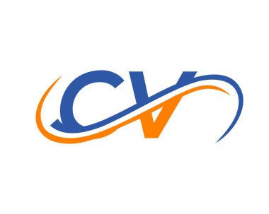 İlk CV Logo Tasarımı. İş Logosuna Bağlı CV Mektubu. Finans, Kalkınma, Yatırım, Gayrimenkul ve Yönetim Şirketi Vektör Şablonu için CV logo Tasarımı