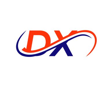 İlk DX Logo Tasarımı. DX Mektup Bağlı İş Logosu. Finansal, Kalkınma, Yatırım, Gayrimenkul ve Yönetim Şirketi Vektör Şablonu için DX logo Tasarımı