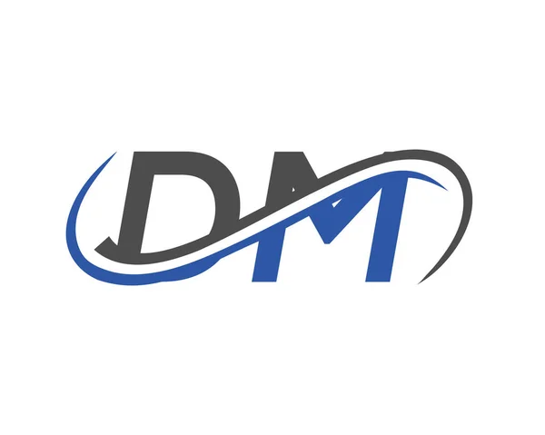 初期Dmロゴデザイン Dmレターリンクビジネスロゴ 不動産および管理会社のベクトルテンプレートのDmロゴデザイン — ストックベクタ