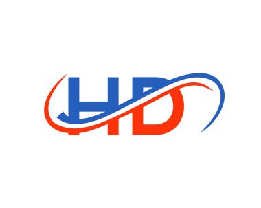 Baş harfleri HD Logo Tasarımı. İş Logosuna Bağlı HD Mektubu. Finansal, Kalkınma, Yatırım, Gayrimenkul ve Yönetim Şirketi Vektör Şablonu için HD logo Tasarımı