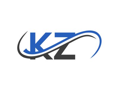 KZ Harf Bağlantılı İş Logosu. KZ Logo Tasarımı. KZ Finans, Kalkınma, Yatırım, Gayrimenkul ve Yönetim Şirketi Vektör Şablonu logosu Tasarımı
