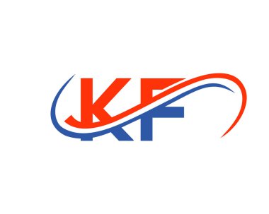 KF Mektup Bağlantılı İş Logosu. KF Logo Tasarımı. KF Finans, Kalkınma, Yatırım, Gayrimenkul ve Yönetim Şirketi Vektör Şablonu logosu Tasarımı