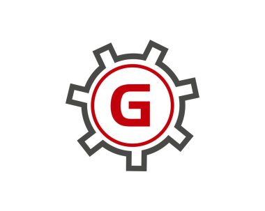 G harfi üzerindeki Gear Logosu. G Gear Harfi Logosu Tasarım Şablonu. G vites mühendisi logosu