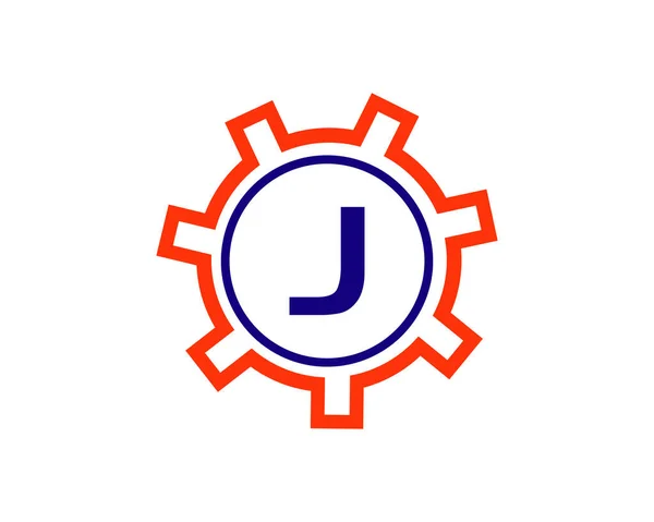 Logo Dell Ingranaggio Sulla Lettera Lettera Iniziale Gear Logo Design — Vettoriale Stock