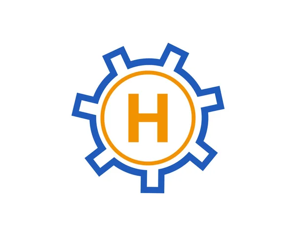 Harfindeki Gear Logosu Harfinin Baş Harfi Gear Harfi Logosu Tasarım — Stok Vektör