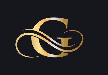G Harfi İlk Lüks Logo Şablonu. Premium G Logosu Altın Kavram. Altın Lüks Renkli G Harfi Logosu ve Monogram Tasarımı.