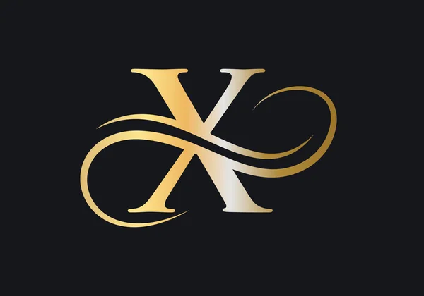 Letter Initial Luxury Template Золотая Концепция Логотипа Логотип Буквы Золотым — стоковый вектор