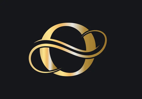 Brev Initial Lyxig Logotyp Mall Premium Logotyp Golden Concept Brev — Stock vektor