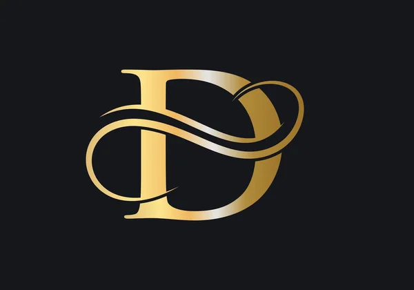 Harfi Lüks Logo Şablonu Altın Logo Logosu Altın Lüks Renkli — Stok Vektör