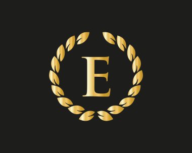 Lüks Konseptli E harfi. Restoran, Kraliyet, Butik, Kafe, Otel, Heraldik, Mücevher ve Moda Kimliği için Lüks Logo şablonu