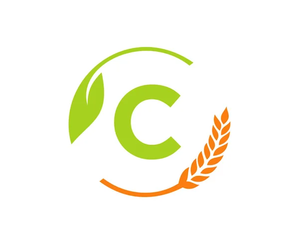 Logotipo Agricultura Conceito Letra Agricultura Design Logotipo Agricultura Agronegócio Eco — Vetor de Stock