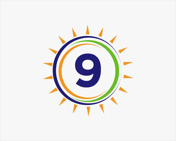 Sun Solar Energy Logo Letter Template Inglés Diseño Logo Solar — Archivo Imágenes Vectoriales