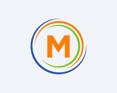 M Harfi Logo Tasarımı. Modern, Eşsiz Yaratıcı M Logosu Tasarımı. İlk M Harfi İş Logosu Şablonu