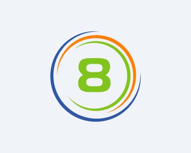 8 Harf Logosu Tasarımı. Modern, Eşsiz Yaratıcı 8 Logo Tasarımı. Başlangıç 8 Harf İş Logosu Şablonu