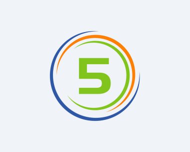 5 Harf Logo Tasarımı. Modern, Eşsiz Yaratıcı 5 Logo Tasarımı. Başlangıç 5 Harf İş Logosu Şablonu