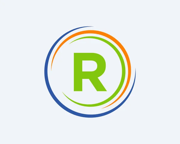 Rレターロゴデザイン モダンでユニークなクリエイティブRロゴデザイン 初期Rレタービジネスロゴテンプレート — ストックベクタ