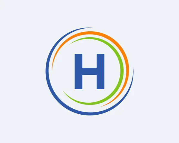H文字ロゴデザイン モダンでユニークなクリエイティブHロゴデザイン イニシャルHレタービジネスロゴテンプレート — ストックベクタ