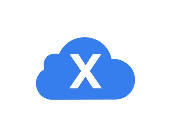 Cloud Logo Design Letter Modelo Inicial Vetor Logotipo Nuvem Letra — Vetor de Stock