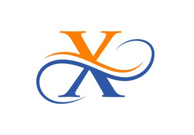 İlk harf X Modern Logo Tasarım Şablonu. Yaratıcı Eğimli Vektör İllüstrasyonlu X logosu.