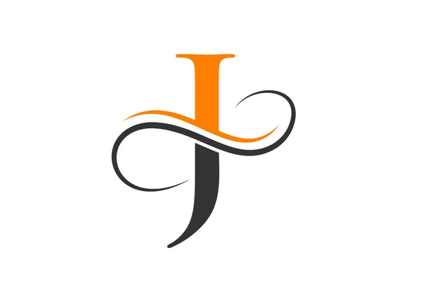 Начальное Письмо Modern Shape Logo Design Template Логотип Креативной Изогнутой — стоковый вектор