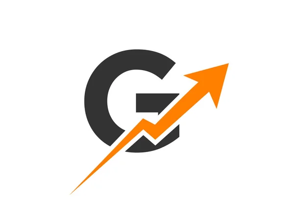 Finans logosu ve G harfi konsepti. Pazarlama ve Finansal İş Logosu. Pazarlama Büyüme Oklu G Finansal Logo Şablonu