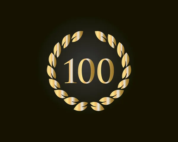 Πρότυπο Λογότυπου Εκατοστού Δακτυλίου Επετείου 100 Χρόνια Λογότυπο Επέτειος Χρυσό — Διανυσματικό Αρχείο