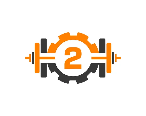 Logo Del Gimnasio Fitness Letra Icono Del Club Fitness Con — Vector de stock