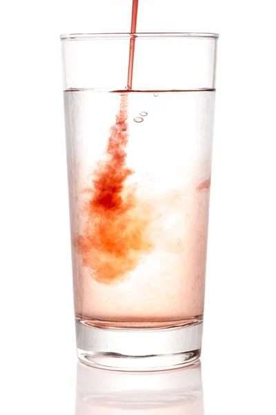 Pouring Squash into Glass of Water — Stock Photo, Image