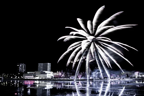 Fireworks over the City of Umeå, Sweden — Stock Photo, Image