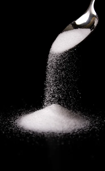 Spoon Crating Pile of Salt — Stock Photo, Image