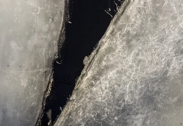 Ζεύγος φύλλων πάγου στον ποταμό — Φωτογραφία Αρχείου