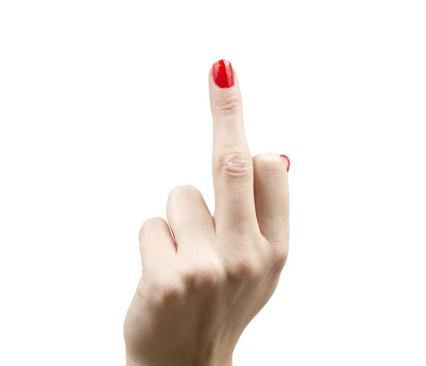 塗られた指を与える女性 — ストック写真