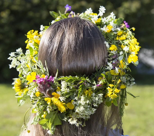 Szwedzki Midsummer nakrycia głowy tradycyjne — Zdjęcie stockowe