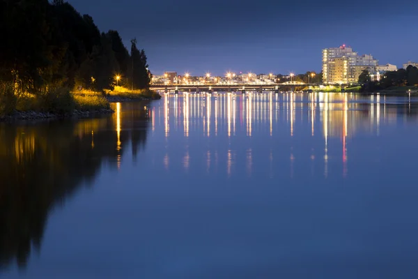 Centro de Umea, Suecia por la noche — Foto de Stock