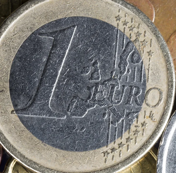 Una moneda de euro de cerca — Foto de Stock