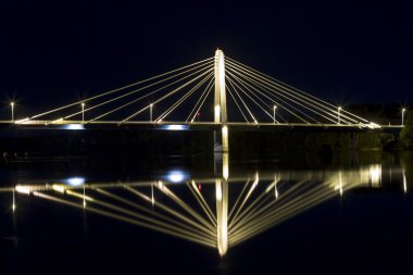 Umea, İsveç'te kablo Köprüsü