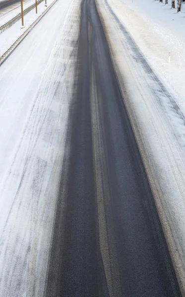 Autobahn im Winter — Stockfoto