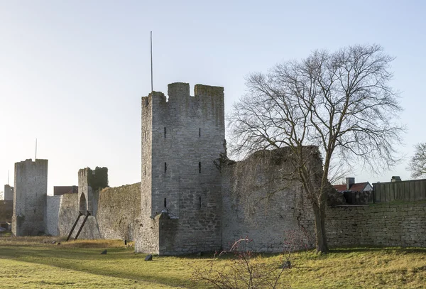 Visby, İsveç'te şehir duvar