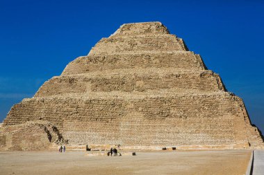 Ünlü Mısır Giza Piramitleri. Mısır 'da manzara. Çölde piramit. Afrika. Dünyanın Mucizesi