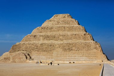 Ünlü Mısır Giza Piramitleri. Mısır 'da manzara. Çölde piramit. Afrika. Dünyanın Mucizesi