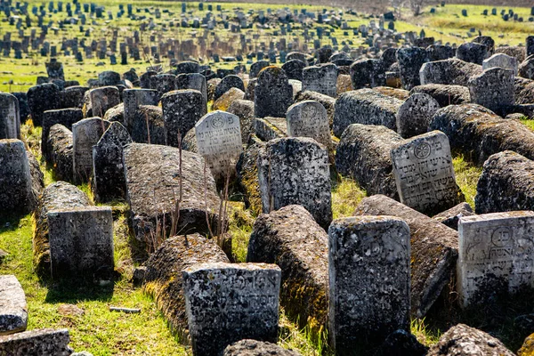 Vadul Rascov Moldávia Abril 2021 Pedras Tumulares Cemitério Judaico Medieval — Fotografia de Stock