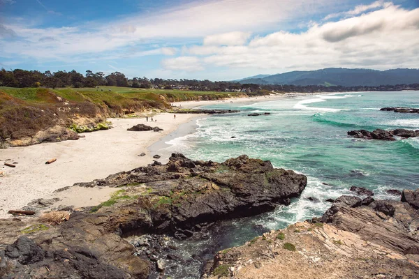 Stilla Havets Kust Staden Monterey Kalifornien Förenta Staterna Vacker Strand — Stockfoto