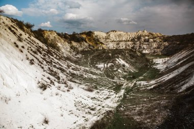 Terk edilmiş kireç taşı ocağı. İlginç bir rahatlama şekli. İnanılmaz tepeler ve zemin. Dünyanın kuru bölgeleri. Küresel sıcaklık