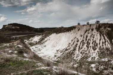 Terk edilmiş kireç taşı ocağı. İlginç bir rahatlama şekli. İnanılmaz tepeler ve zemin. Dünyanın kuru bölgeleri. Küresel sıcaklık